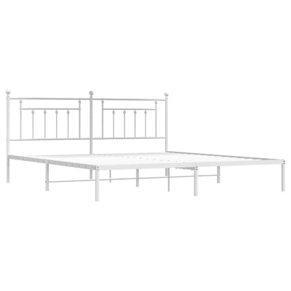Giroletto con Testiera Metallo Bianco 193x203 cm | homemem39