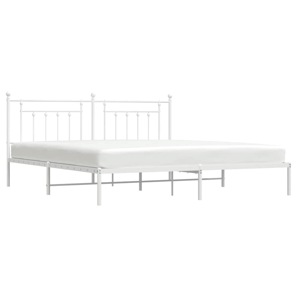 Giroletto con Testiera Metallo Bianco 193x203 cm | homemem39