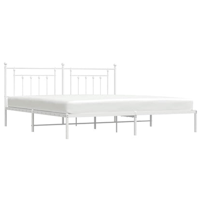 Giroletto con Testiera Metallo Bianco 193x203 cm | homemem39