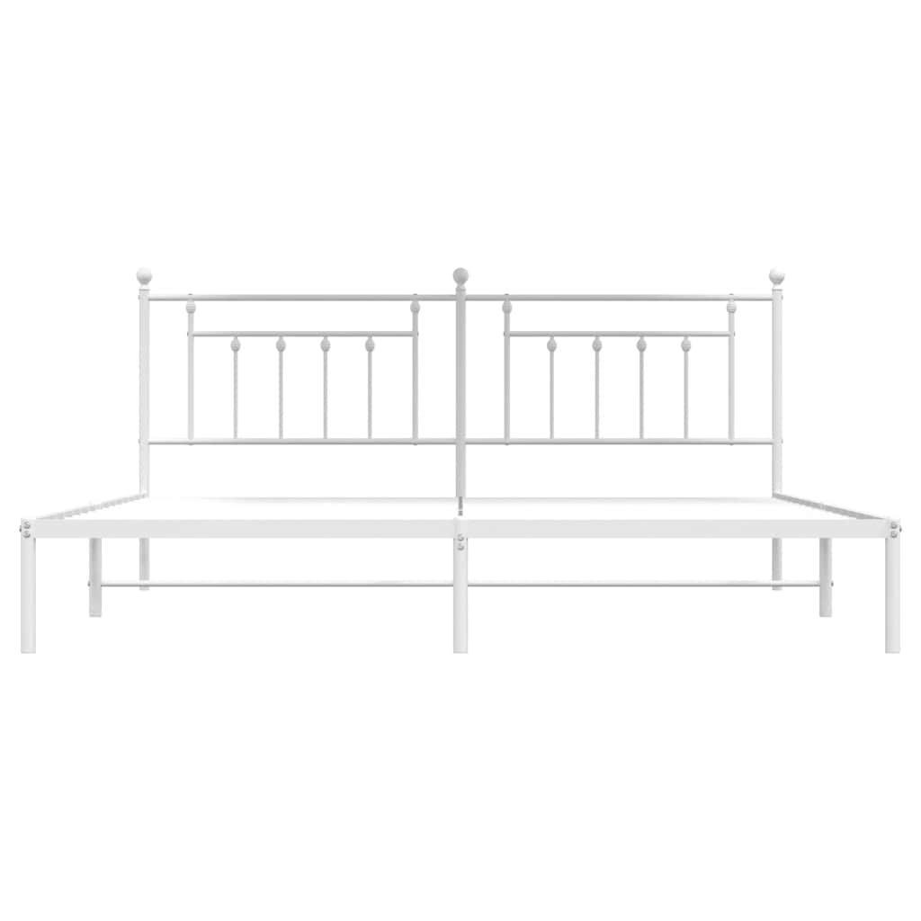 Giroletto con Testiera Metallo Bianco 193x203 cm | homemem39