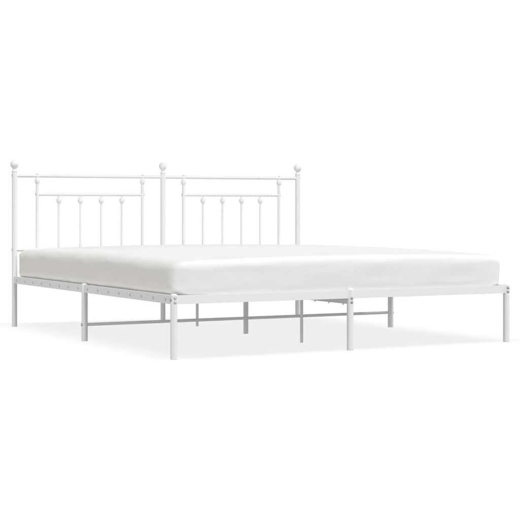 Giroletto con Testiera Metallo Bianco 200x200 cm | homemem39