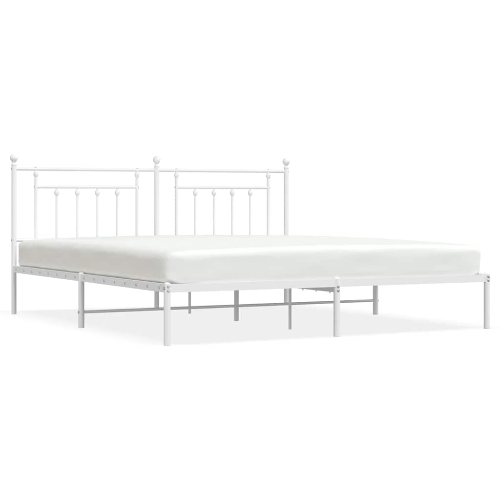 Giroletto con Testiera Metallo Bianco 200x200 cm