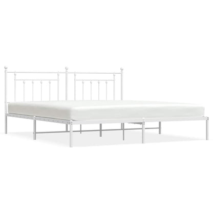 Giroletto con Testiera Metallo Bianco 200x200 cm