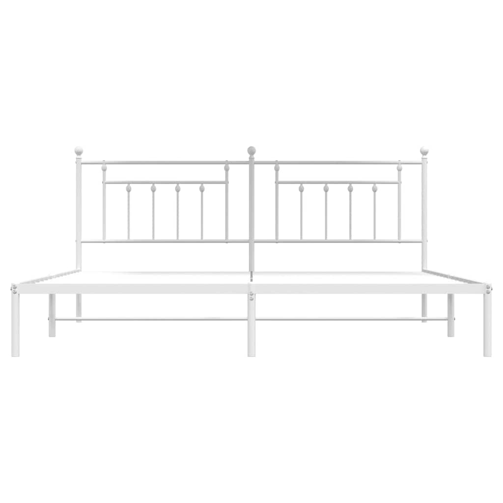 Giroletto con Testiera Metallo Bianco 200x200 cm | homemem39