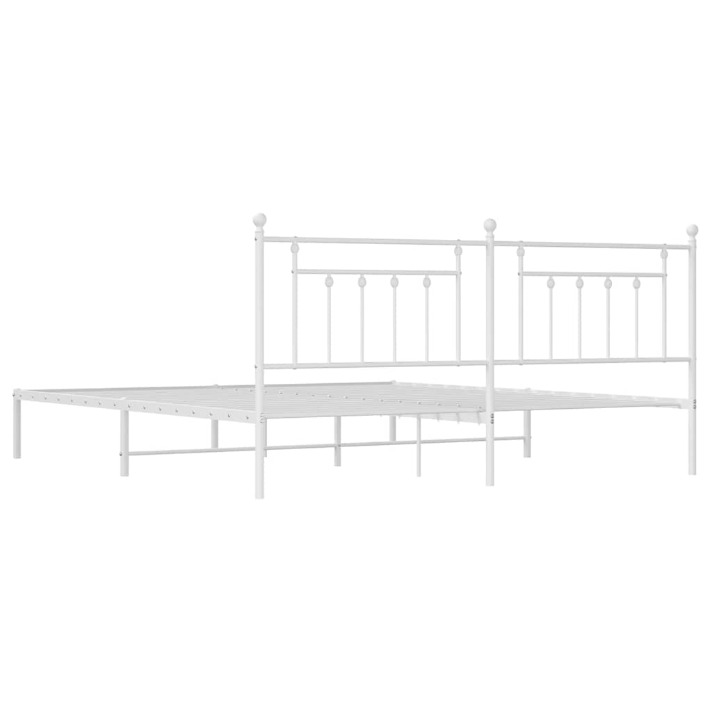 Giroletto con Testiera Metallo Bianco 200x200 cm | homemem39