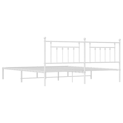 Giroletto con Testiera Metallo Bianco 200x200 cm | homemem39