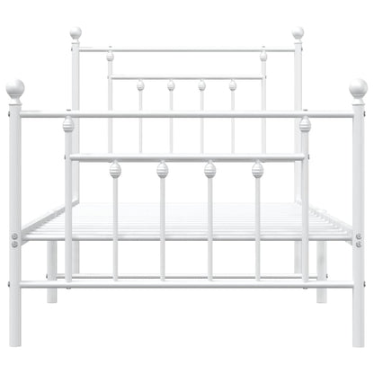 Giroletto con Testiera e Pediera Metallo Bianco 90x190 cm
