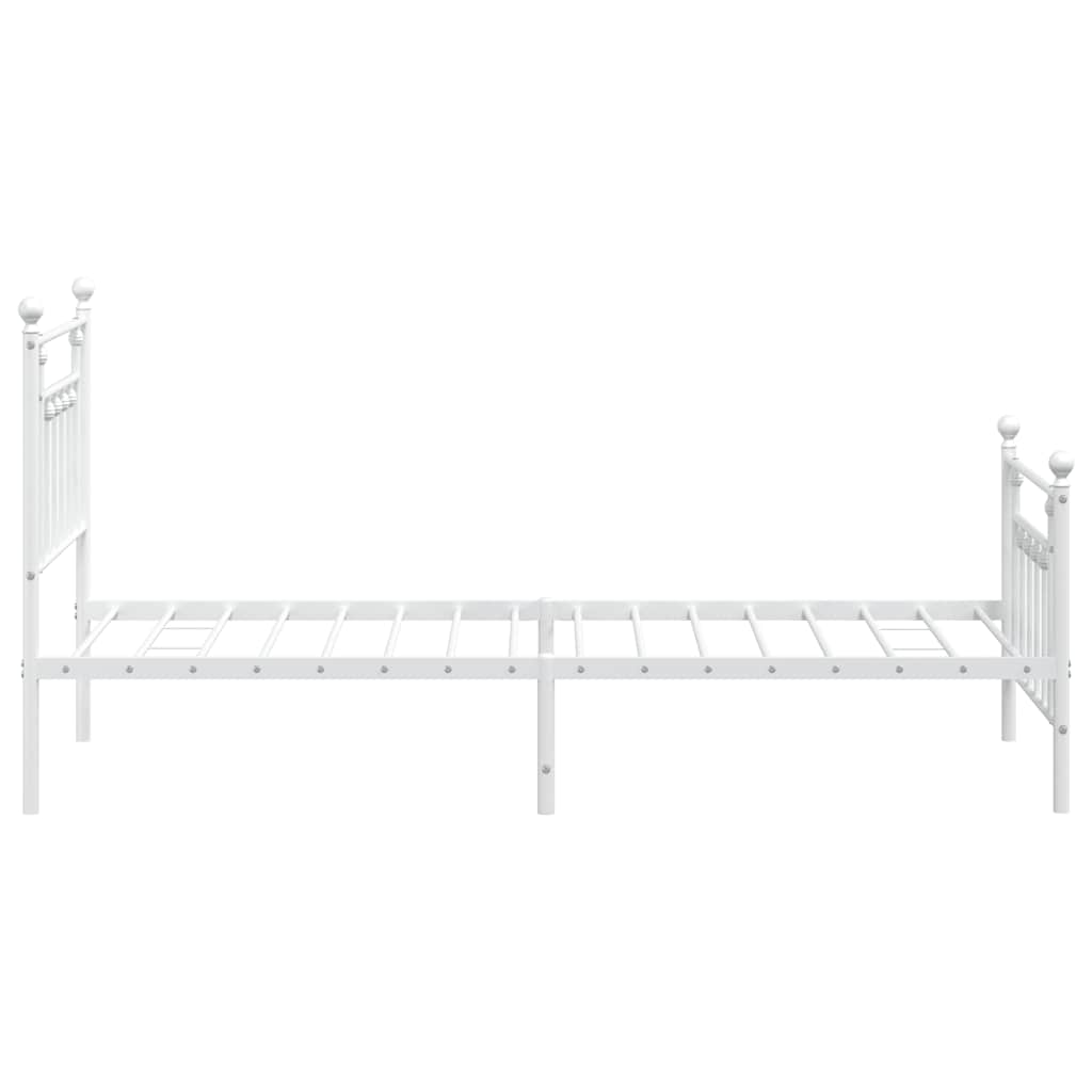 Giroletto con Testiera e Pediera Metallo Bianco 90x190 cm