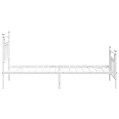 Giroletto con Testiera e Pediera Metallo Bianco 90x190 cm