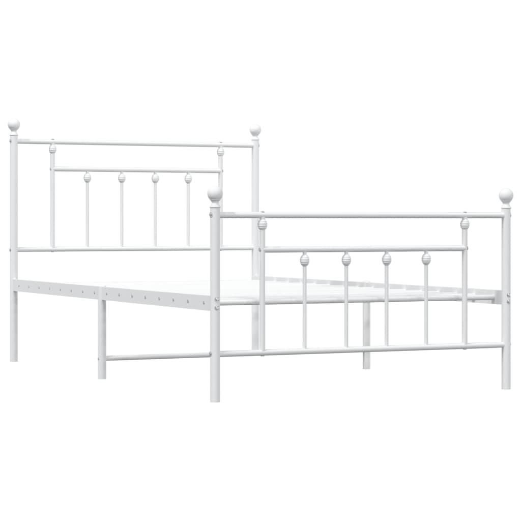 Giroletto con Testiera e Pediera Metallo Bianco 107x203 cm | homemem39