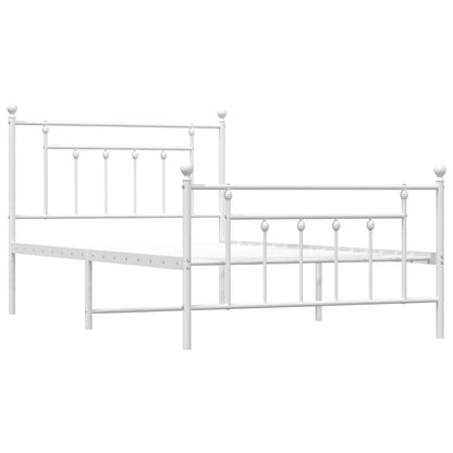 Giroletto con Testiera e Pediera Metallo Bianco 107x203 cm | homemem39