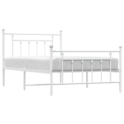 Giroletto con Testiera e Pediera Metallo Bianco 107x203 cm