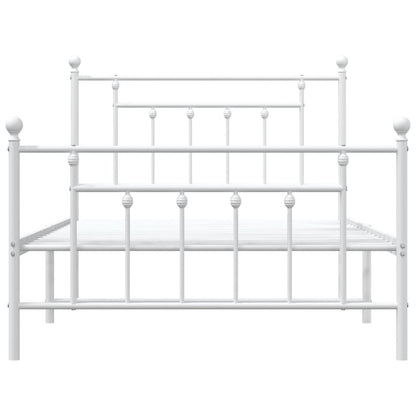 Giroletto con Testiera e Pediera Metallo Bianco 107x203 cm | homemem39