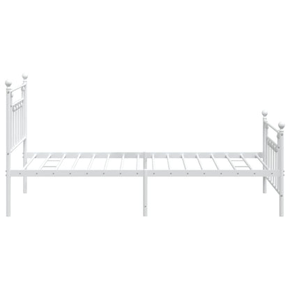 Giroletto con Testiera e Pediera Metallo Bianco 107x203 cm | homemem39