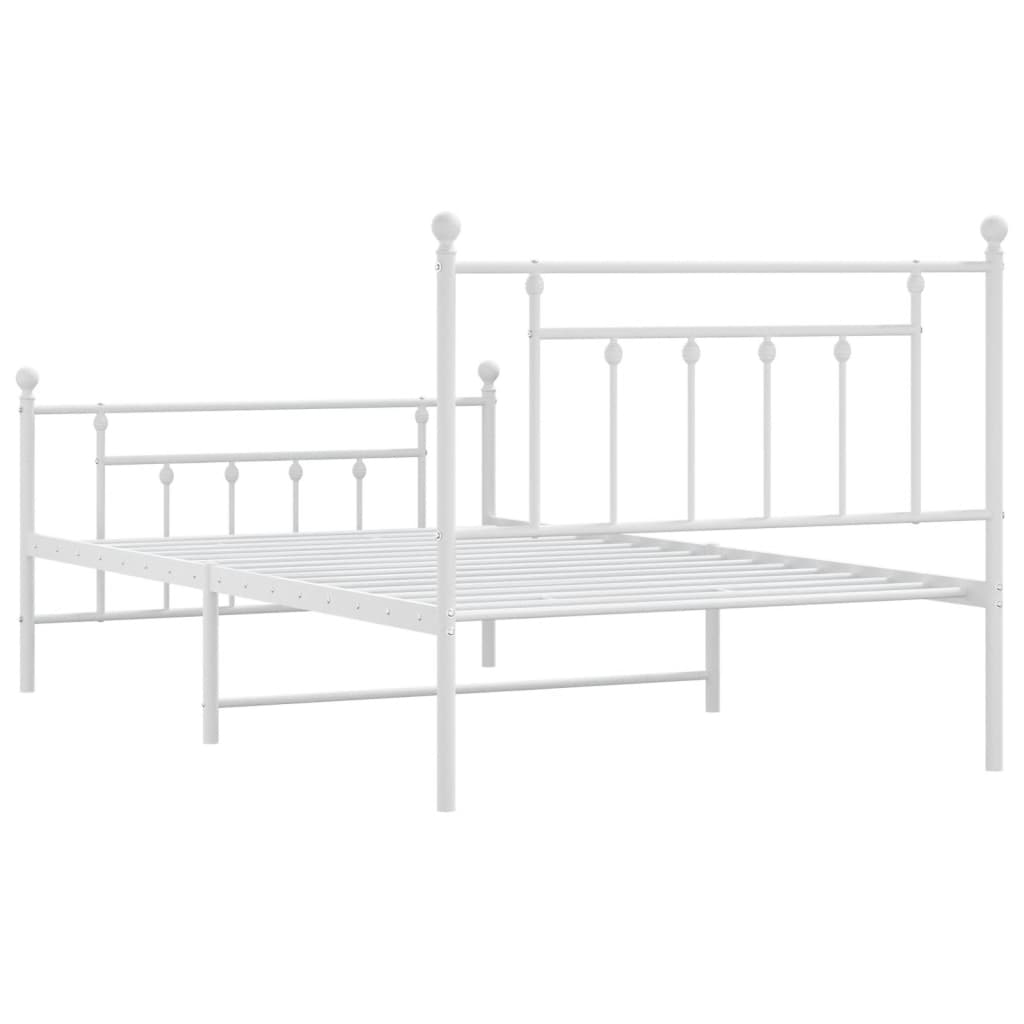 Giroletto con Testiera e Pediera Metallo Bianco 107x203 cm | homemem39