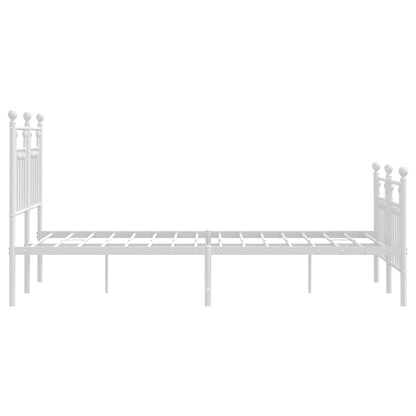 Giroletto con Testiera e Pediera Metallo Bianco 120x190 cm