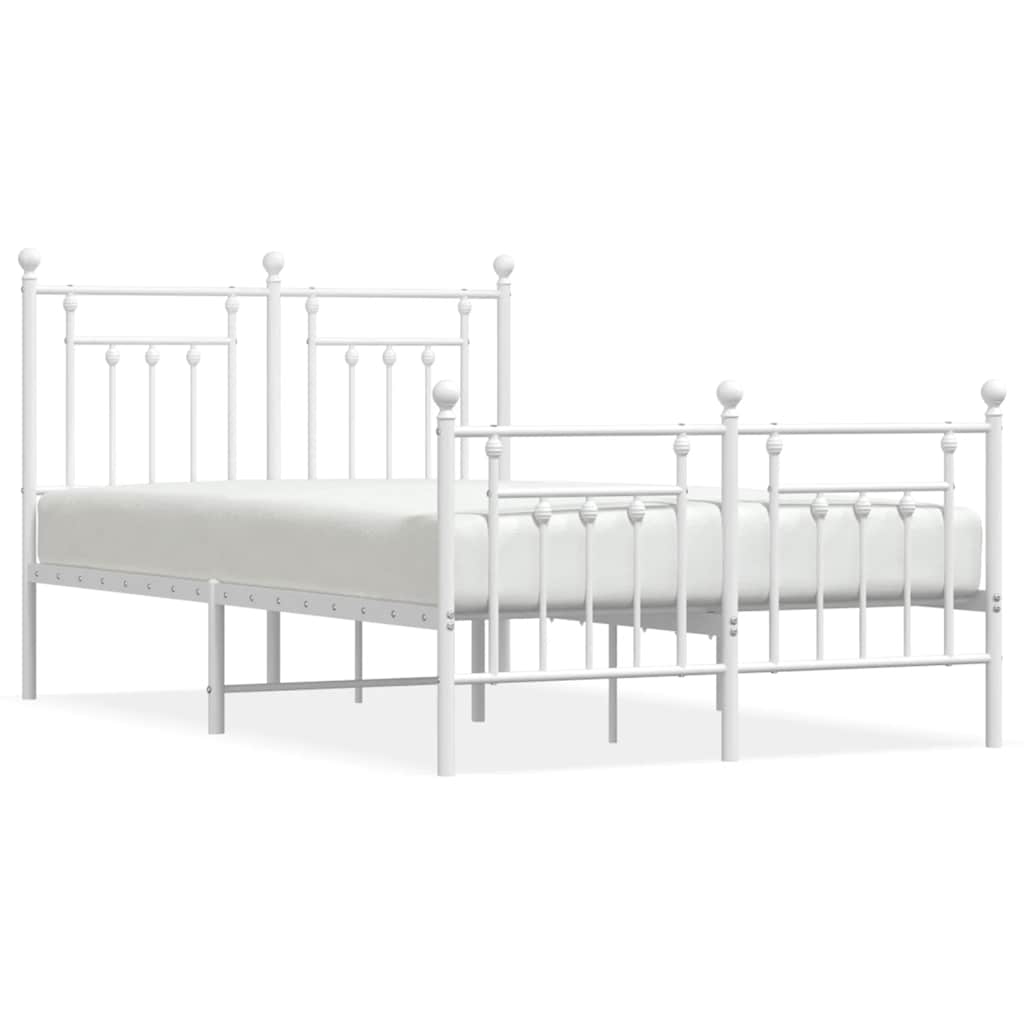 Giroletto con Testiera e Pediera Metallo Bianco 120x200 cm | homemem39