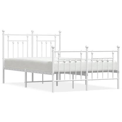 Giroletto con Testiera e Pediera Metallo Bianco 120x200 cm | homemem39