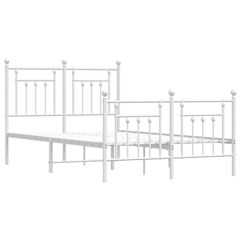 Giroletto con Testiera e Pediera Metallo Bianco 120x200 cm | homemem39