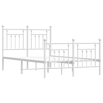 Giroletto con Testiera e Pediera Metallo Bianco 120x200 cm | homemem39