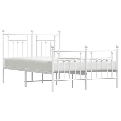 Giroletto con Testiera e Pediera Metallo Bianco 120x200 cm | homemem39