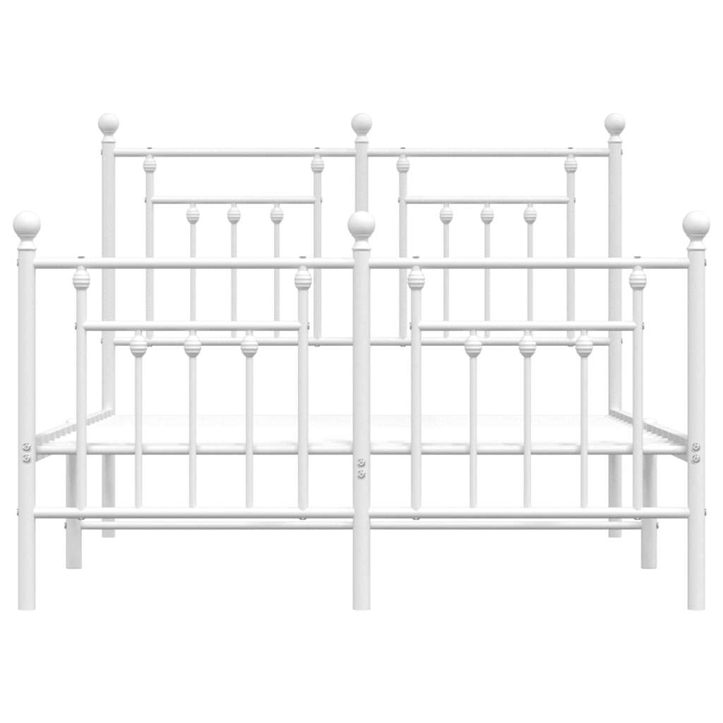 Giroletto con Testiera e Pediera Metallo Bianco 120x200 cm | homemem39