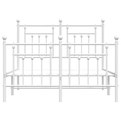 Giroletto con Testiera e Pediera Metallo Bianco 120x200 cm | homemem39