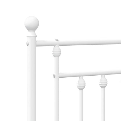 Giroletto con Testiera e Pediera Metallo Bianco 120x200 cm | homemem39