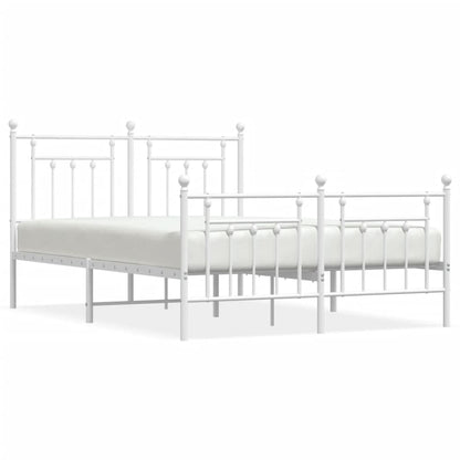 Giroletto con Testiera e Pediera Metallo Bianco 140x190 cm | homemem39
