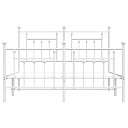 Giroletto con Testiera e Pediera Metallo Bianco 140x190 cm | homemem39