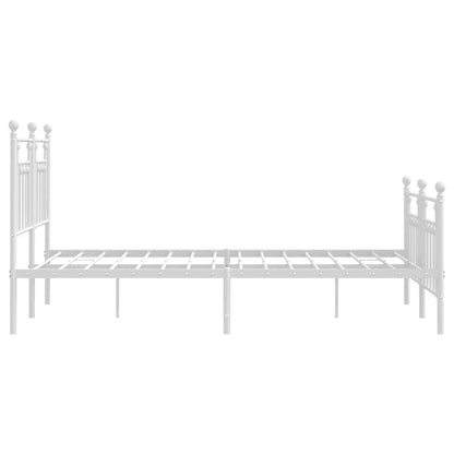 Giroletto con Testiera e Pediera Metallo Bianco 140x190 cm | homemem39