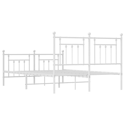 Giroletto con Testiera e Pediera Metallo Bianco 140x190 cm | homemem39