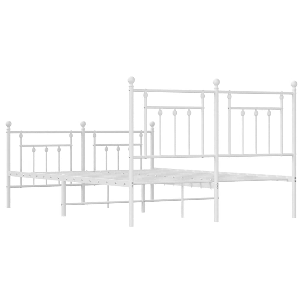 Giroletto con Testiera e Pediera Metallo Bianco 140x200 cm | homemem39