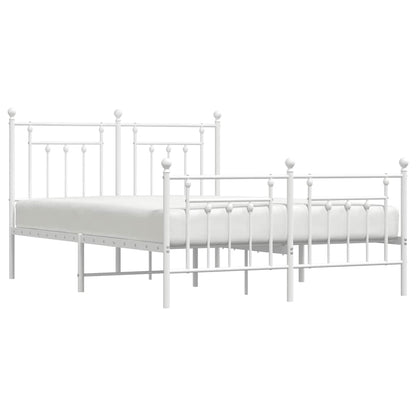 Giroletto con Testiera e Pediera Metallo Bianco 150x200 cm | homemem39