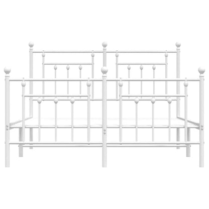 Giroletto con Testiera e Pediera Metallo Bianco 150x200 cm | homemem39
