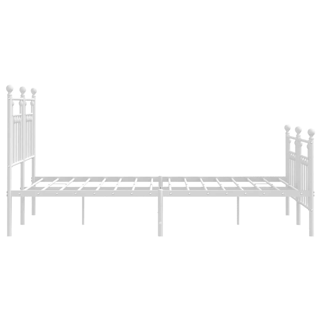 Giroletto con Testiera e Pediera Metallo Bianco 150x200 cm | homemem39