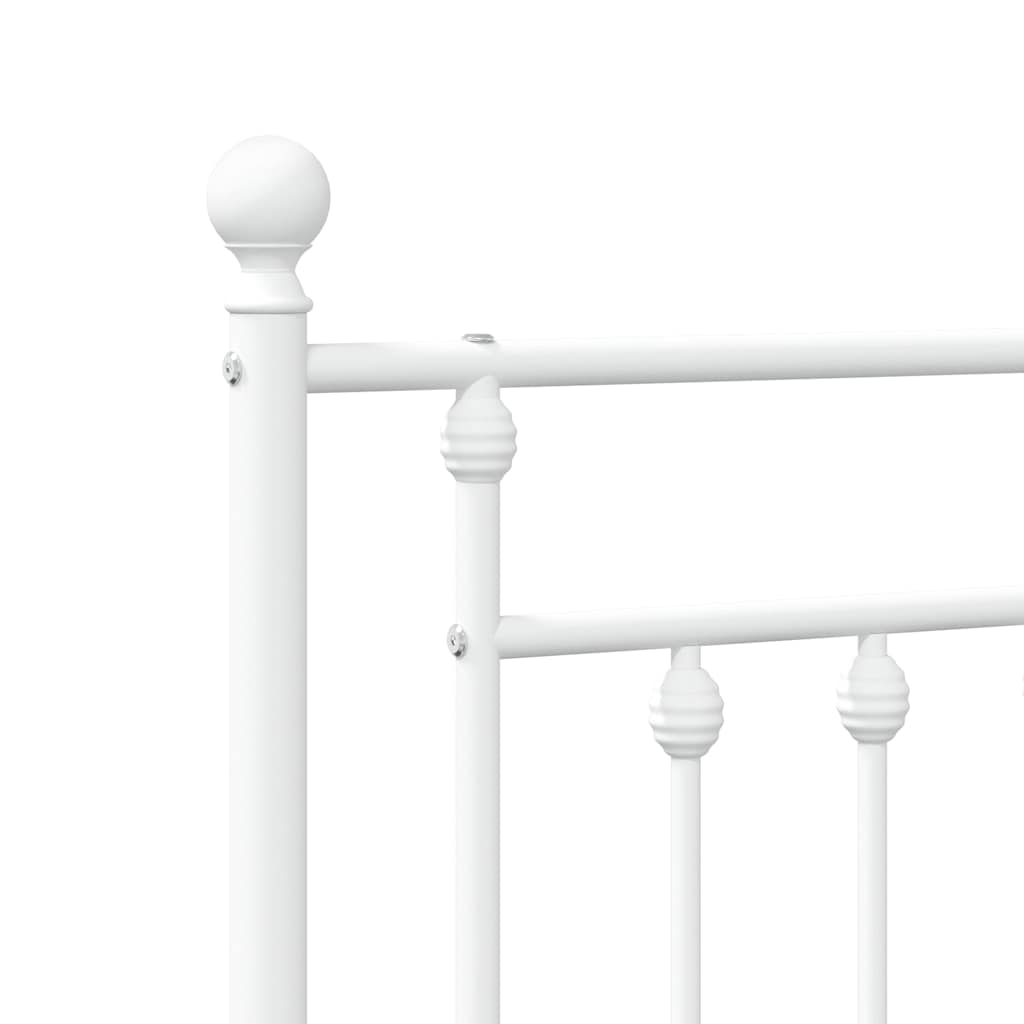 Giroletto con Testiera e Pediera Metallo Bianco 150x200 cm | homemem39