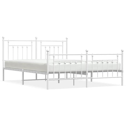 Giroletto con Testiera e Pediera Metallo Bianco 183x213 cm | homemem39