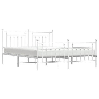 Giroletto con Testiera e Pediera Metallo Bianco 183x213 cm | homemem39