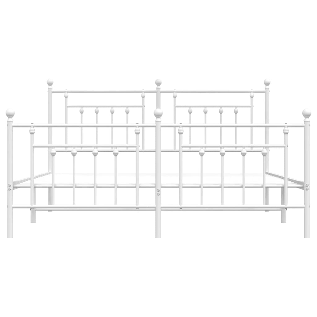 Giroletto con Testiera e Pediera Metallo Bianco 183x213 cm | homemem39