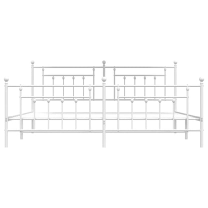 Giroletto con Testiera e Pediera Metallo Bianco 193x203 cm | homemem39