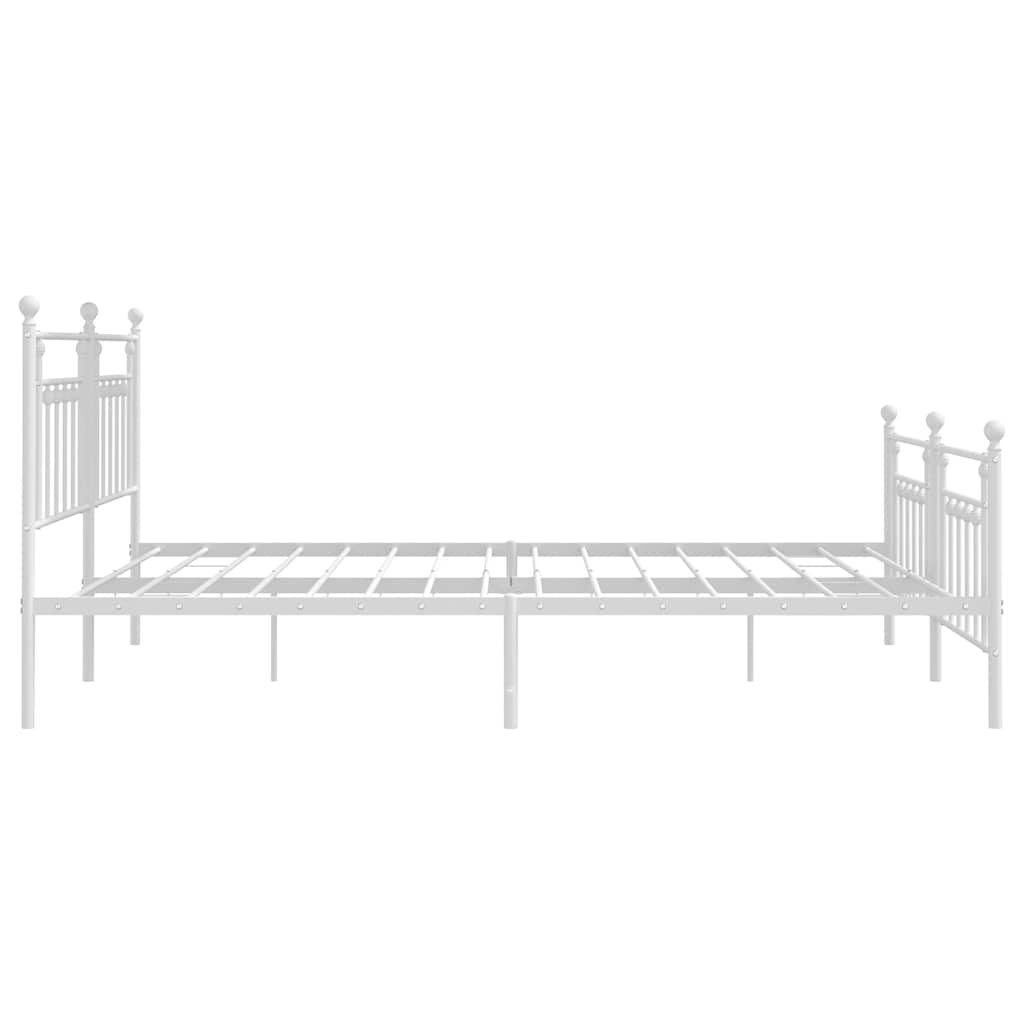 Giroletto con Testiera e Pediera Metallo Bianco 193x203 cm | homemem39
