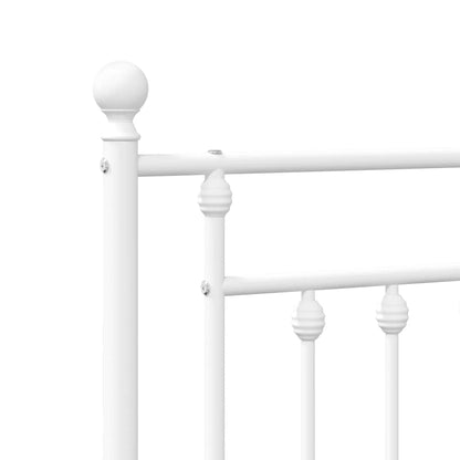 Giroletto con Testiera e Pediera Metallo Bianco 193x203 cm | homemem39