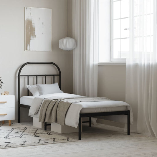 Giroletto con Testiera in Metallo Nero 75x190 cm | homemem39