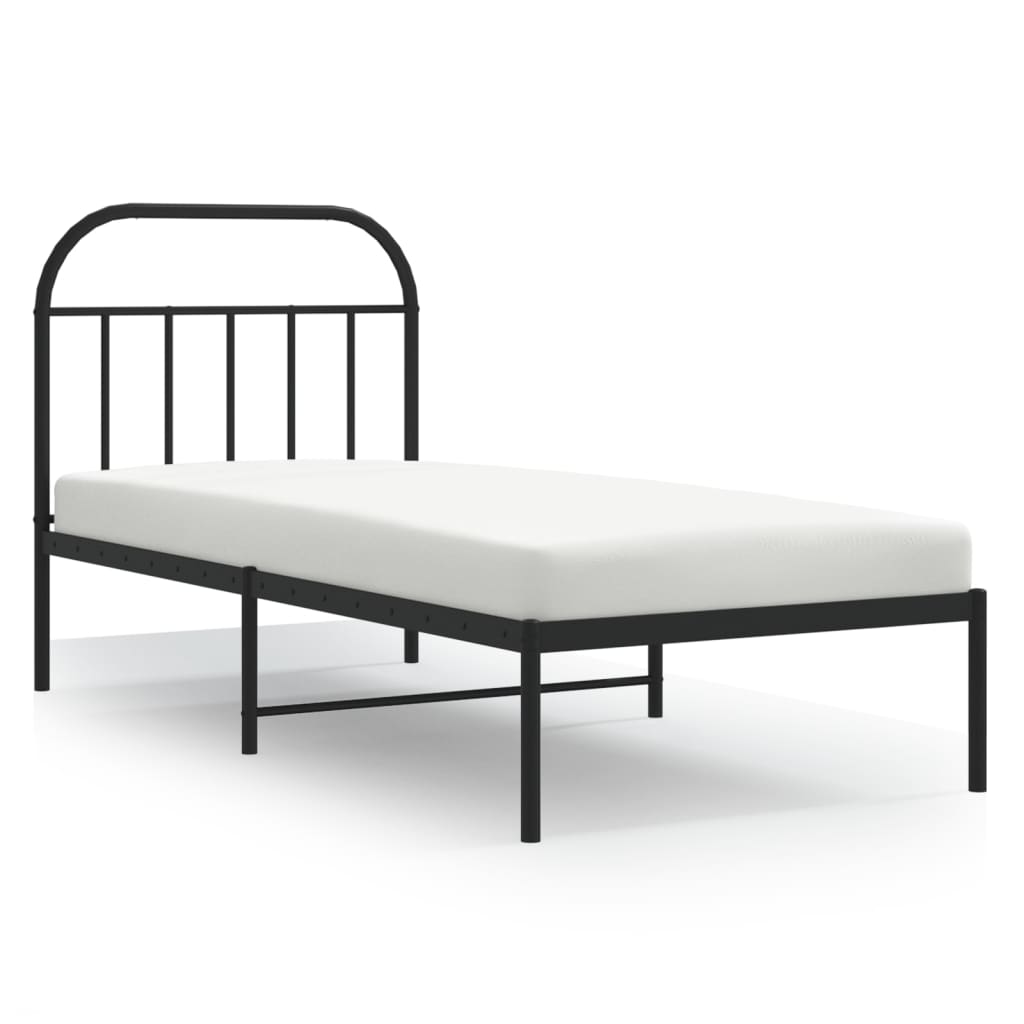 Giroletto con Testiera in Metallo Nero 80x200 cm | homemem39