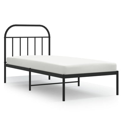 Giroletto con Testiera in Metallo Nero 80x200 cm | homemem39