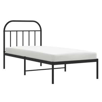 Giroletto con Testiera in Metallo Nero 80x200 cm | homemem39