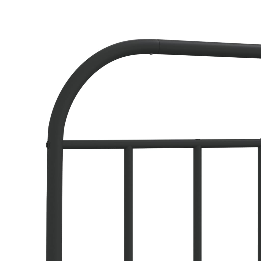 Giroletto con Testiera in Metallo Nero 80x200 cm | homemem39