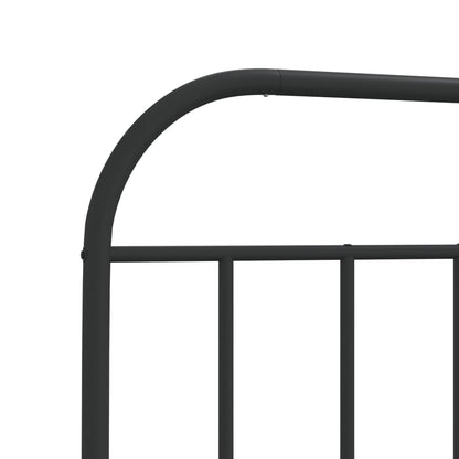 Giroletto con Testiera in Metallo Nero 80x200 cm | homemem39