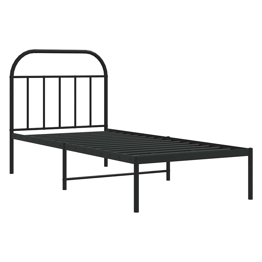 Giroletto con Testiera in Metallo Nero 90x200 cm | homemem39